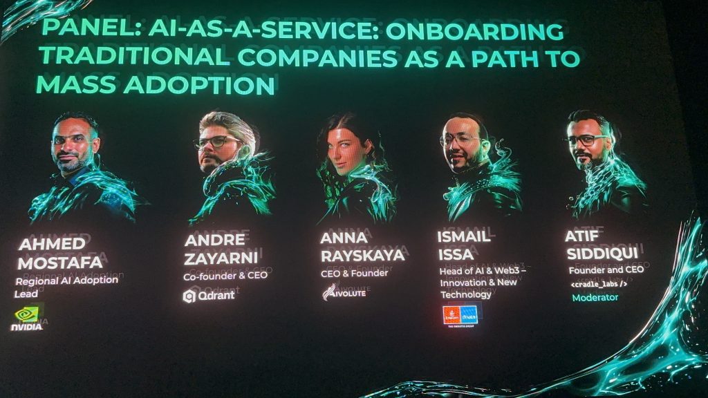 AI implementation panel discussion at Function 1 Dubai conference with business leaders and consultants